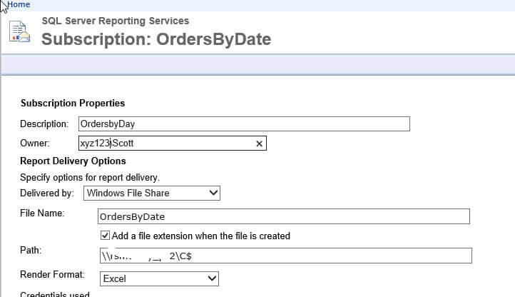 SSRS 2016 Subscription Enhancements